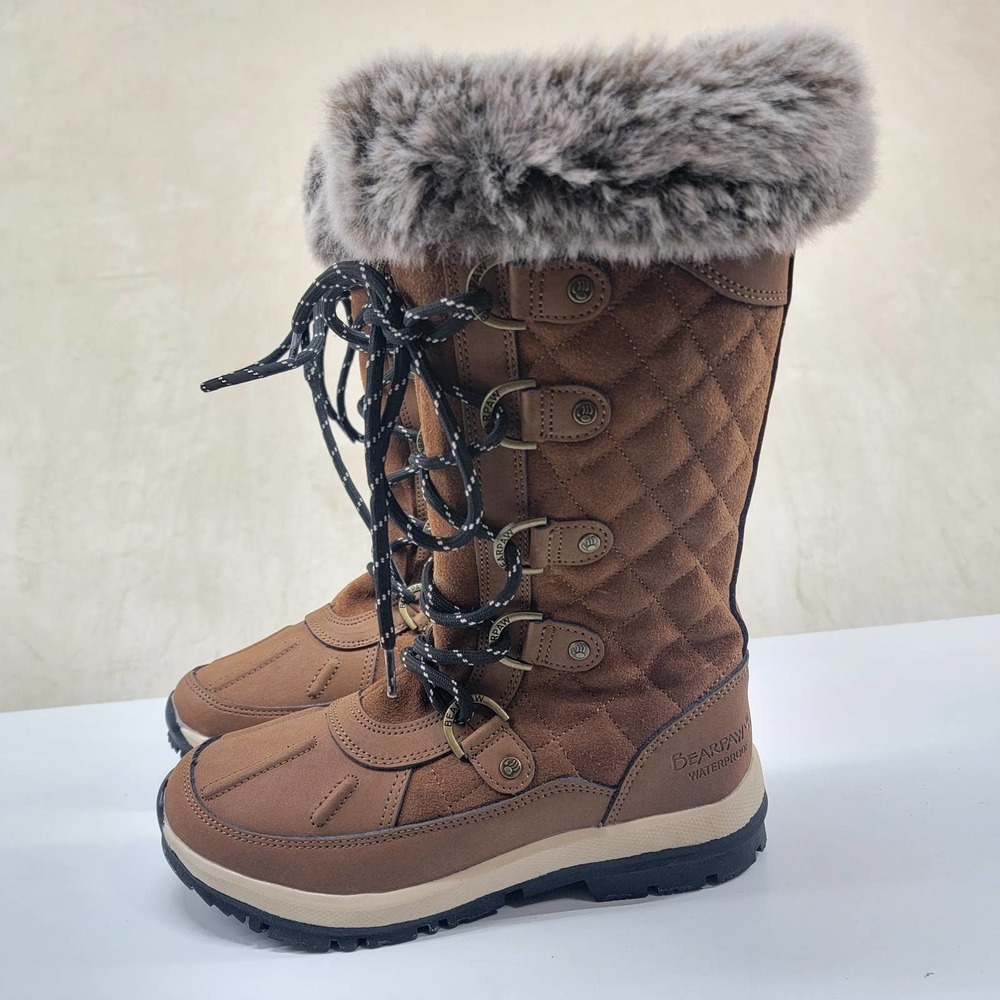 Bearpaw Women's Size 5 Tall Brown Winter Boots